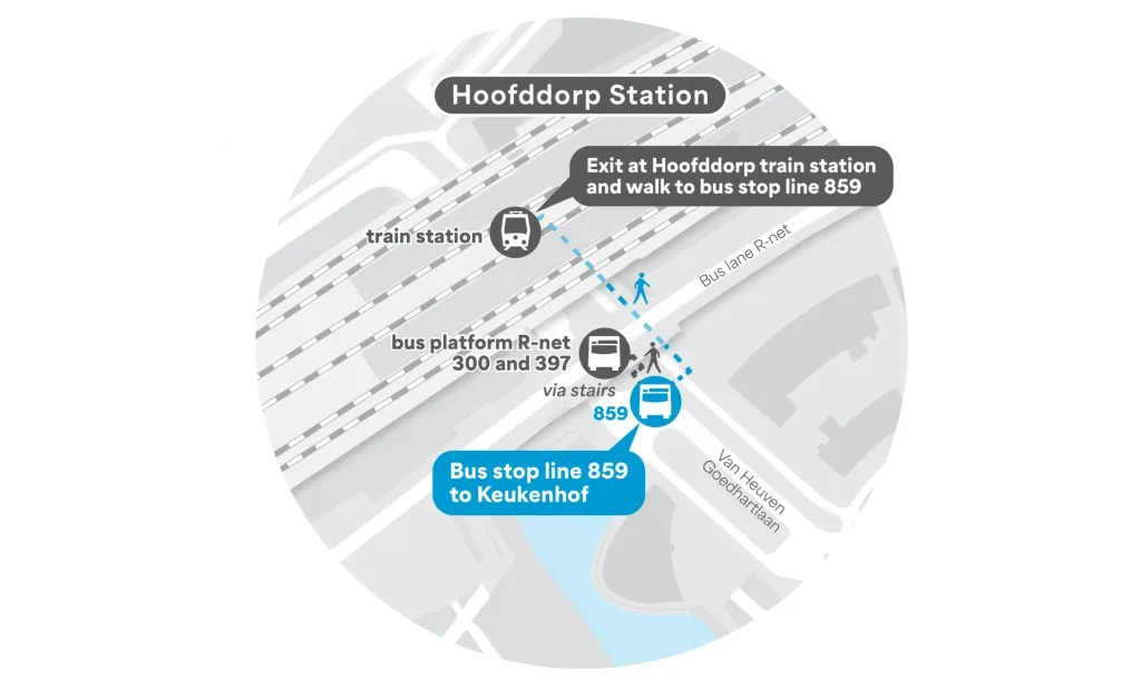 Hoofddorp from Amsterdam, with bus or train